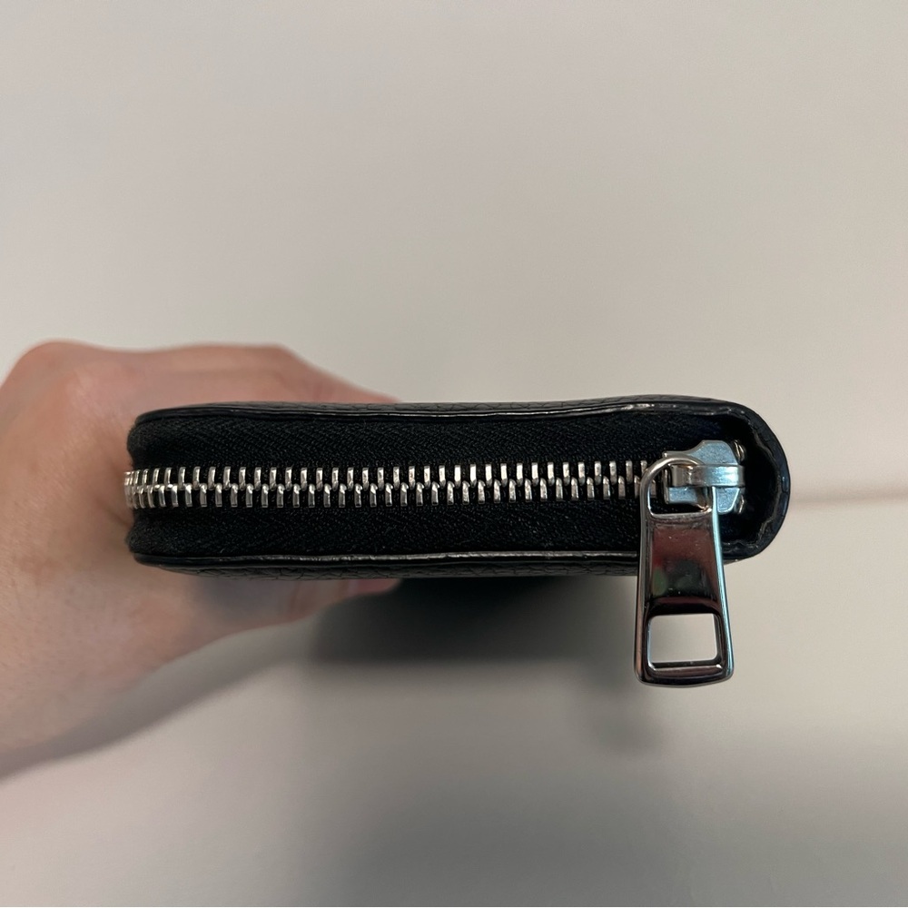Gucci Black Leather Zip Around Continental Wallet Gold Hardware Authentic Luxury - Picture 5 of 10